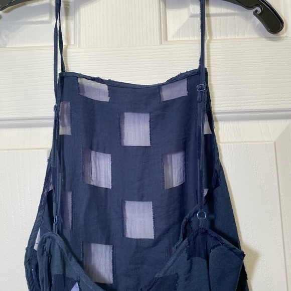 Onia Sheer Checkered Dress Coverup Navy - Picture 7 of 10